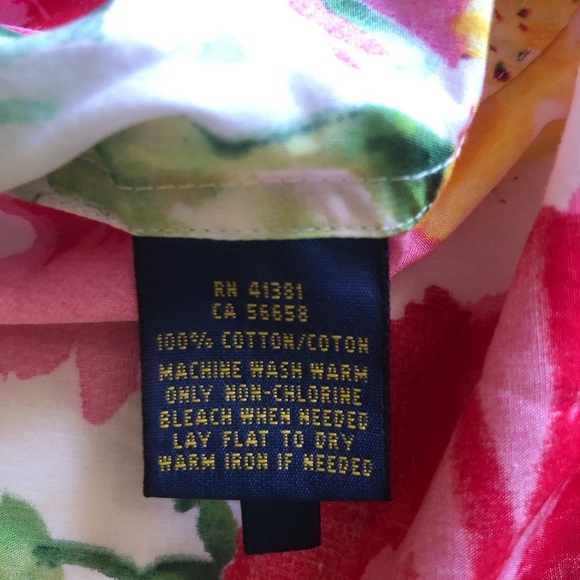 Polo Ralph Lauren Cotton Floral Long Sleeve Button Down Shirt Size 6 - Picture 9 of 9